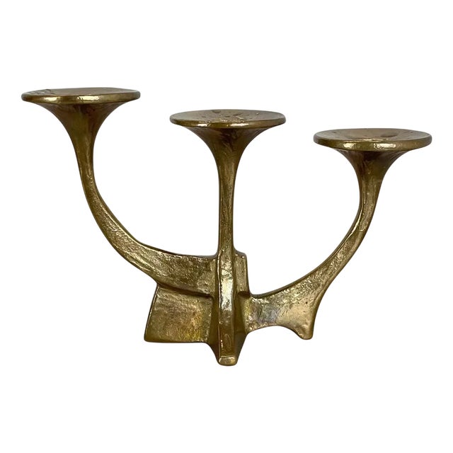 Mid-Century Brutalist Bronze Candleholder from Michael Harjes, Germany, 1960s For Sale