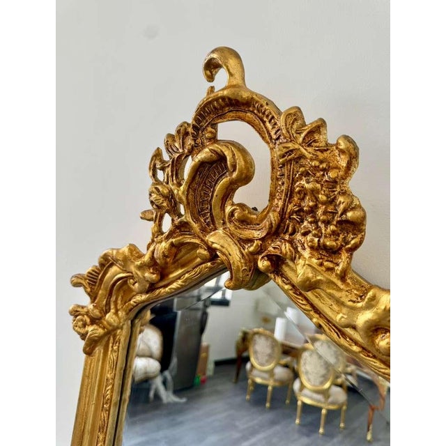 Rococo Gold Floor Mirror – Romantic Ornate Statement Piece For Sale - Image 12 of 12
