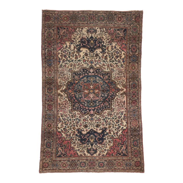 Antique Persian Sarouk Farahan Rug - 04'00 X 06'05 For Sale