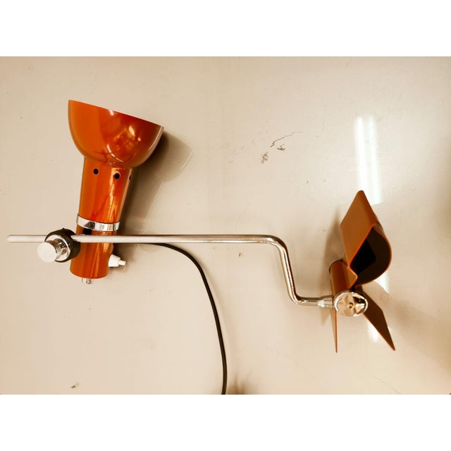 Clamp Light in Red Metal For Sale - Image 4 of 18