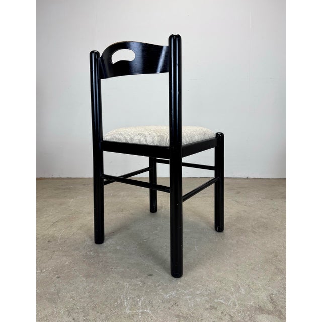 Black Vintage Italian Modern Habitat Style Black Lacquer Dining Chairs—Set of 4 For Sale - Image 8 of 12