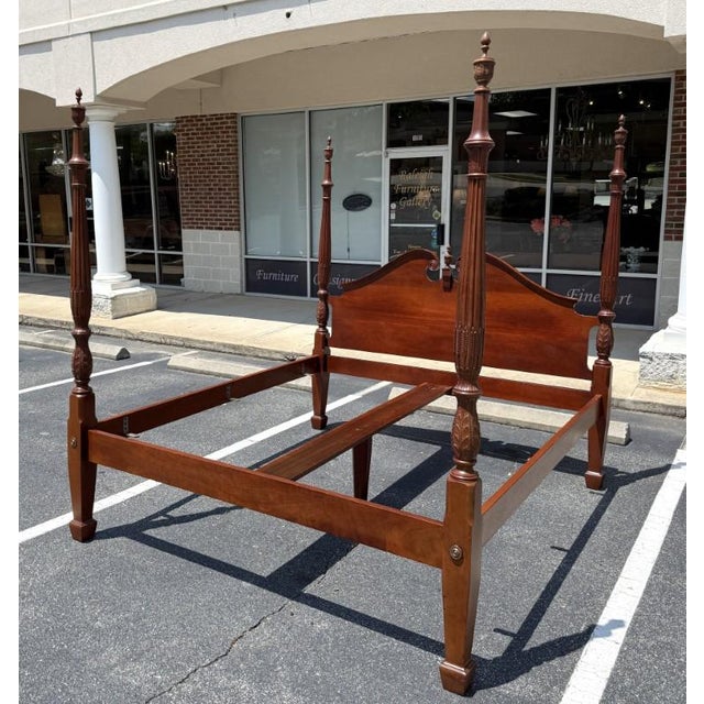 American Vintage King Size Cherry Bed Frame by Y&j Furniture For Sale - Image 3 of 18