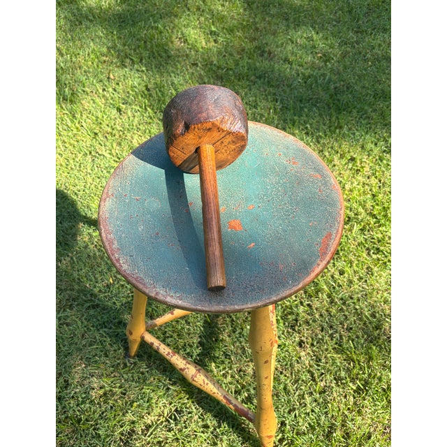 Very Early Rustic Wooden Mallet For Sale - Image 4 of 7