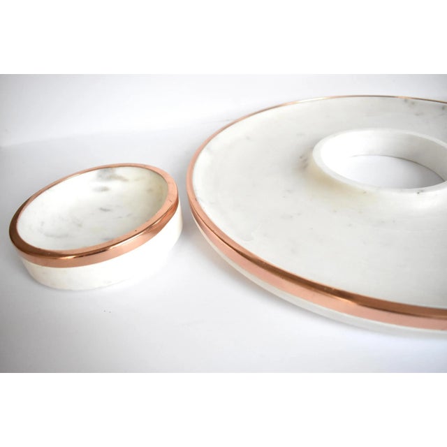 Early 21st Century Williams-Sonoma White Marble Serving Platter & Bowl For Sale In San Francisco - Image 6 of 9