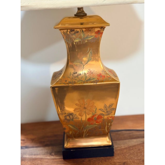 Vintage Morris Greenspan Chinoiserie Gold Lamp For Sale - Image 10 of 16