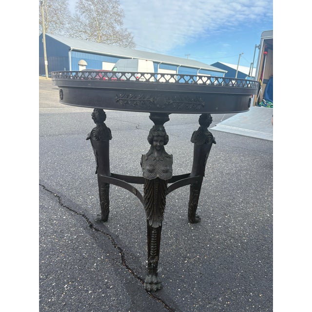 Bronze 1990s Theodore Alexander Figural Bronze Center Table For Sale - Image 8 of 12