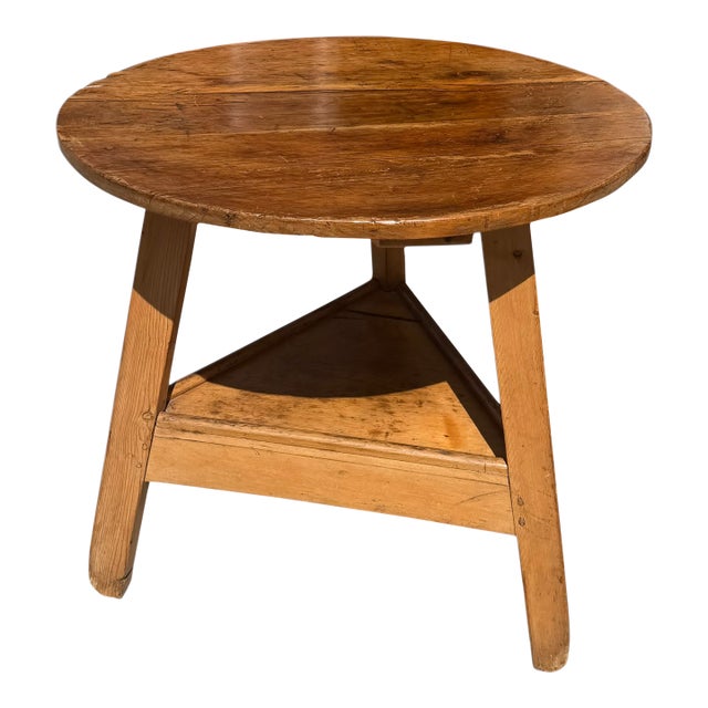 Antique English Country Rustic Pine Cricket Table For Sale