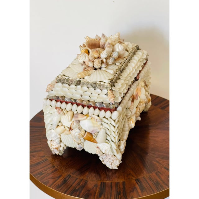 Coastal Fabulous Sailors Valentines Sea Shell Encrusted Maitland Smith Style Treasure Box For Sale - Image 3 of 6
