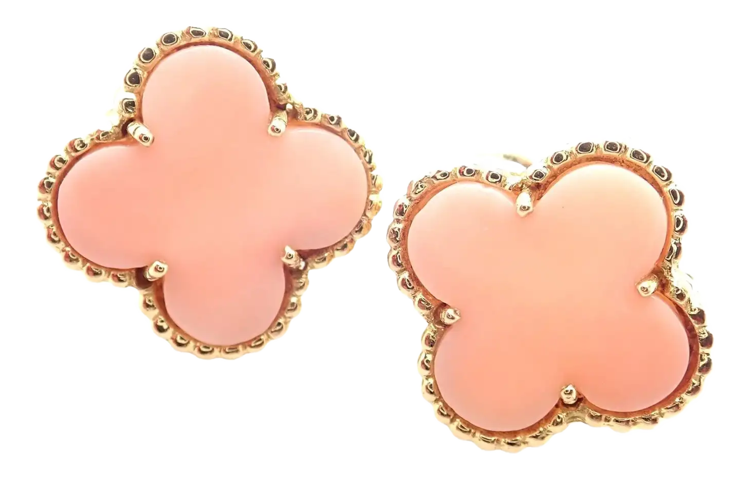 Pink Van Cleef Earrings Vintage Van Cleef Arpels Alhambra Angel