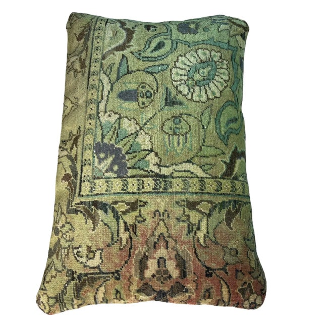 Green Vintage Kilim Cushion Cover, 1960s For Sale - Image 8 of 11