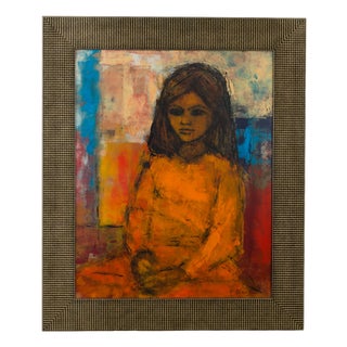 Christian Bjørn Larsen, Girl, 1965, Gouache on Paper For Sale