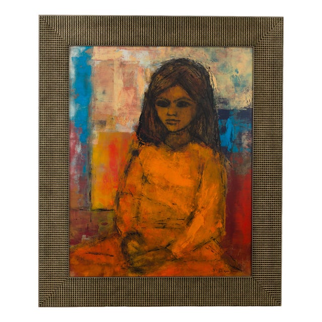 Christian Bjørn Larsen, Girl, 1965, Gouache on Paper For Sale