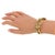 Contemporary Christian Lacroix Paris Gilt Metal Jeweled Clamper Bracelet Bangle For Sale - Image 3 of 8