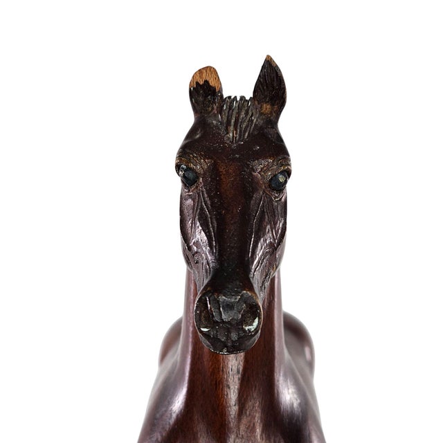 Realism Peter Giba Hand Carved Wood Horse Folk Art Sculpture Unsigned For Sale - Image 3 of 8