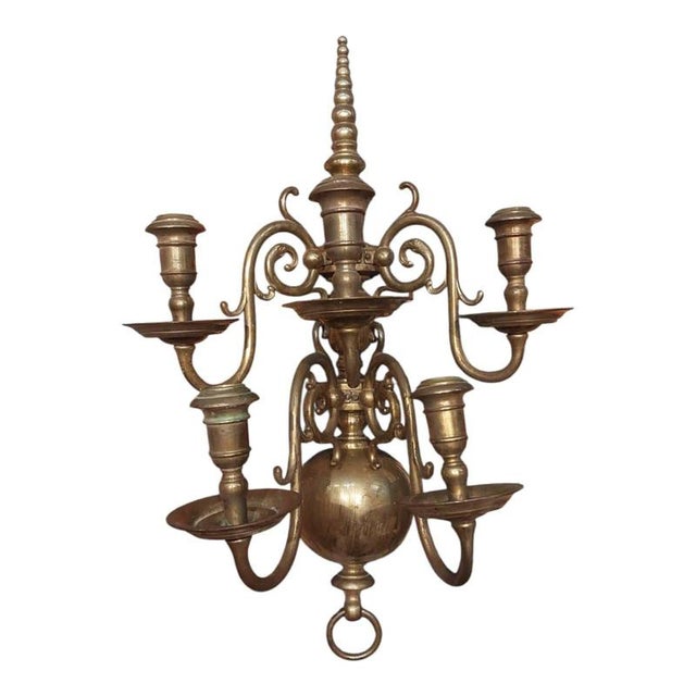 Dutch Bronze Sconces, 1870s, Set of 3 For Sale - Image 4 of 9