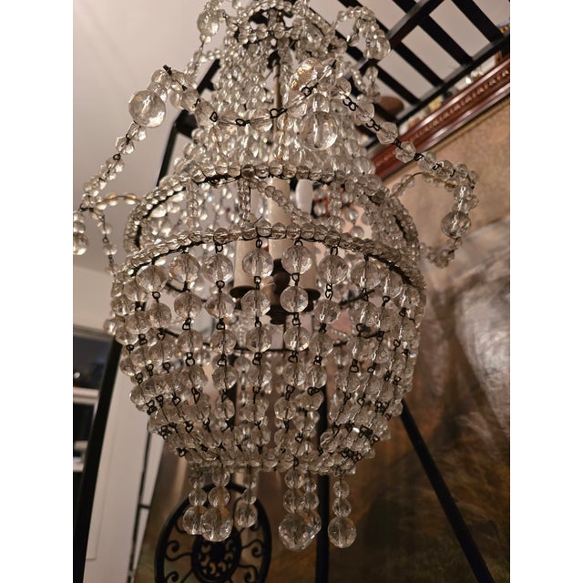 Vintage Mid Century Bagues Style Petite Chandelier For Sale - Image 4 of 10