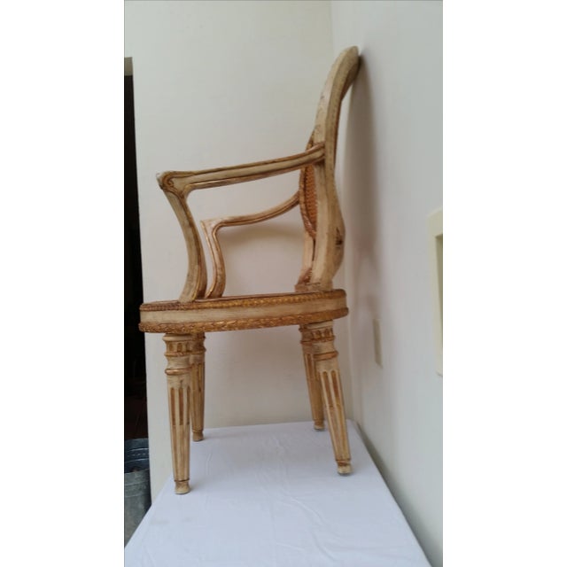 Italian Neoclassical Style Open Armchair For Sale - Image 5 of 5