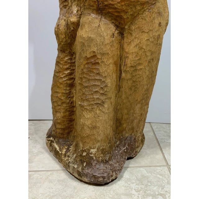 Wood Large Mid-Century Hand-Carved Cubist Wood Sculpture For Sale - Image 7 of 13