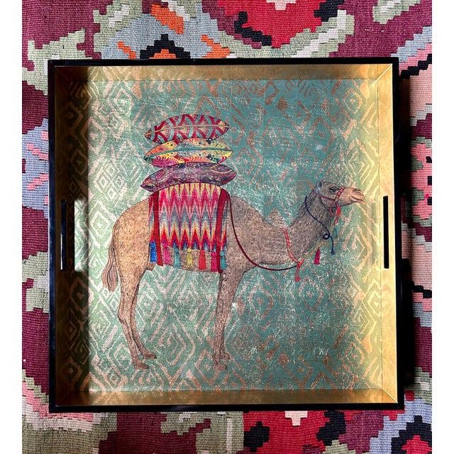 Dromedary Square Tray in Lacquered Wood by Les Ottomans, in New conditions. Designed from 2000 Stamped by Maker