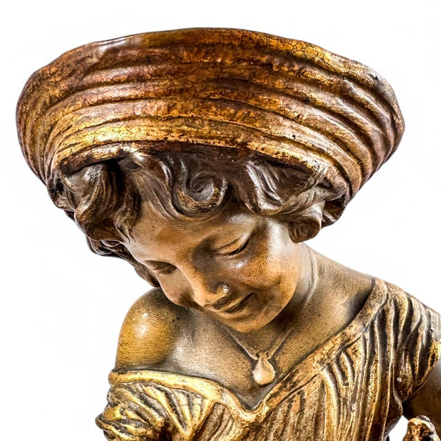 Bronzed & Gilded Terracotta Figure from Goldscheider, 1901 For Sale - Image 9 of 18