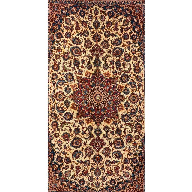 Traditional Fine Antique Persian Isfahan Rug 6'10'' X 11'0'' For Sale - Image 3 of 12