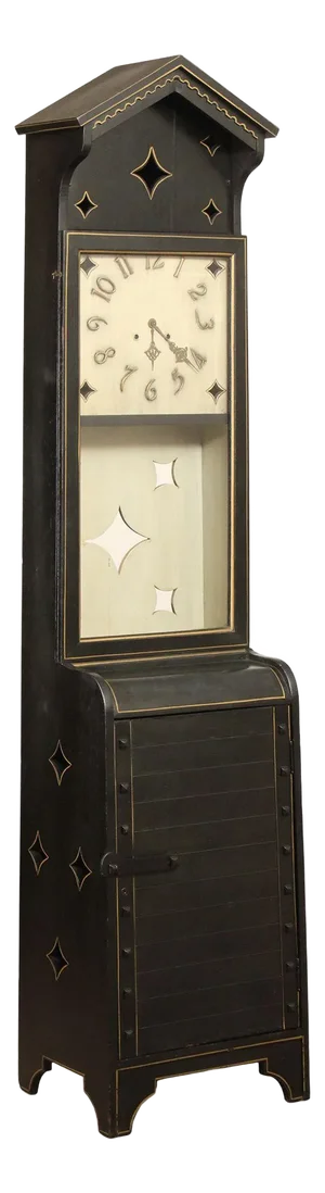 Late 20th Century Shop Of The Crafters Oak Ebonized Grandfather Clock