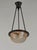 DAUM A small and very rare pendant chandelier by Daum frères. Made around 1925-1930. A wonderful wrought iron mounting...