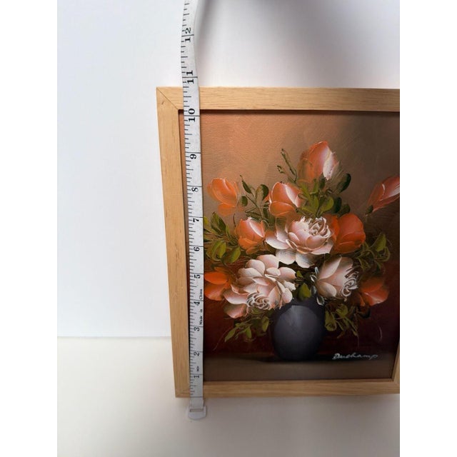 Vintage Signed Duchamp Floral Still Life Oil Painting For Sale - Image 4 of 6