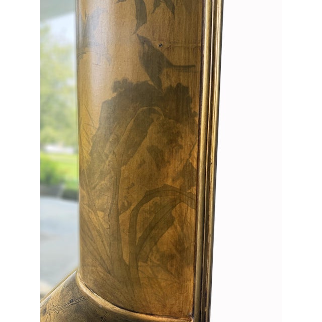 Large Vintage Chinoiserie Asian Gilt Octagonal Beveled Wall Mirror | Designer Scale | 50.5"h For Sale - Image 11 of 14