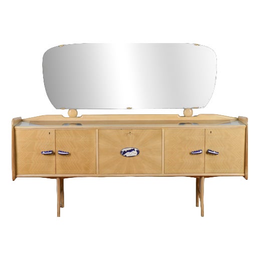 Sideboard with Ginori Handles by Ico Parisi, 1960s For Sale