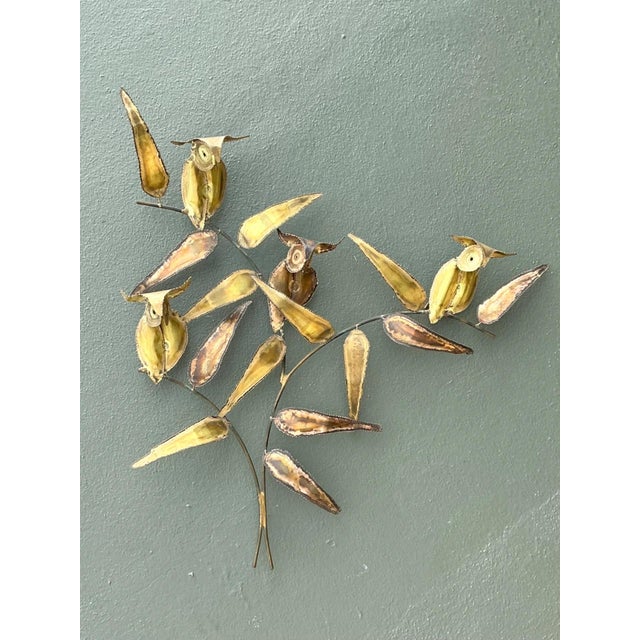 Vintage Brass Owl Wall Sculpture After Curtis Jere For Sale - Image 15 of 16