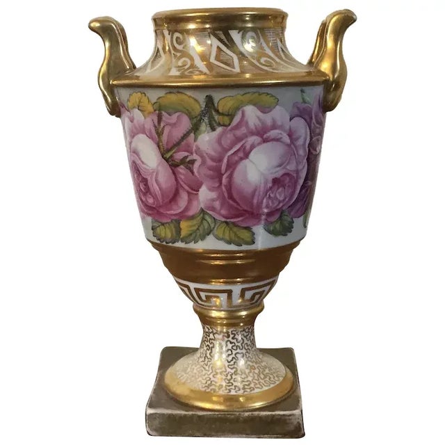 Antique Early 19th Century English Regency Coalport Porcelain Vase Painted with Flowers & Rich Gilding For Sale - Image 13 of 13