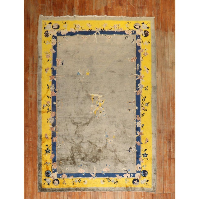 Antique Colorful Chinese Peking Rug For Sale - Image 4 of 12