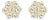 14K Yellow Gold 1/2 Cttw Brilliant Round Cut Diamond Floral Cluster Stud Earrings with Pushbacks (J-K Color, VS2-SI1 Clarity) For Sale