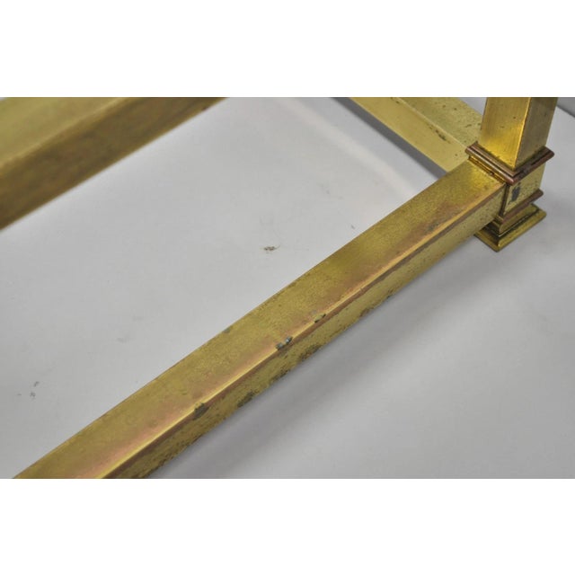 Vintage Mastercraft Hollywood Regency Square Brass Coffee Table Base Only For Sale - Image 10 of 16