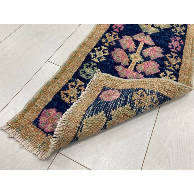 Bohemian Small Vintage Carpet For Sale - Image 4 of 5