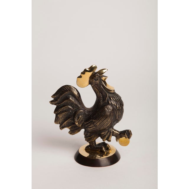 Rooster Bronze Sculpture | Chairish