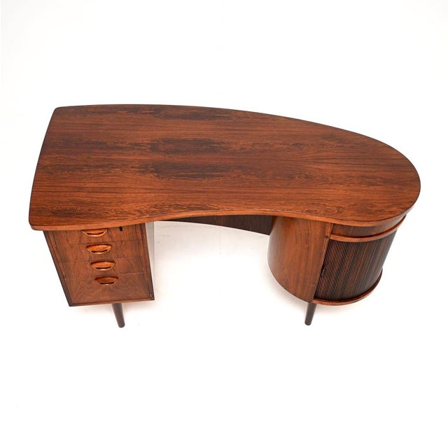 Vintage Danish Carved Boomerang Desk from Feldballes Møbelfabrik, 1950 For Sale - Image 9 of 11