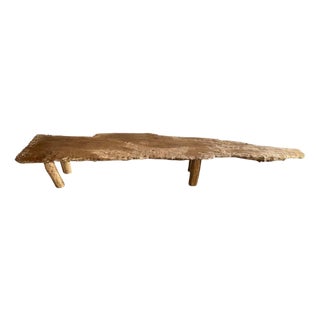 Andrianna Shamaris Impressive Sculptural Teak Wood Bench Or Coffee Table For Sale