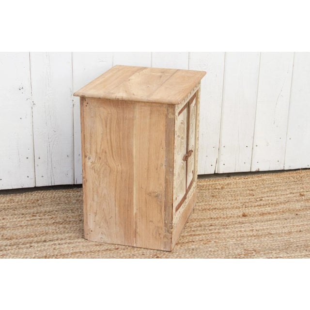 Wood Small Bleached Wood Carved Nightstand For Sale - Image 7 of 9