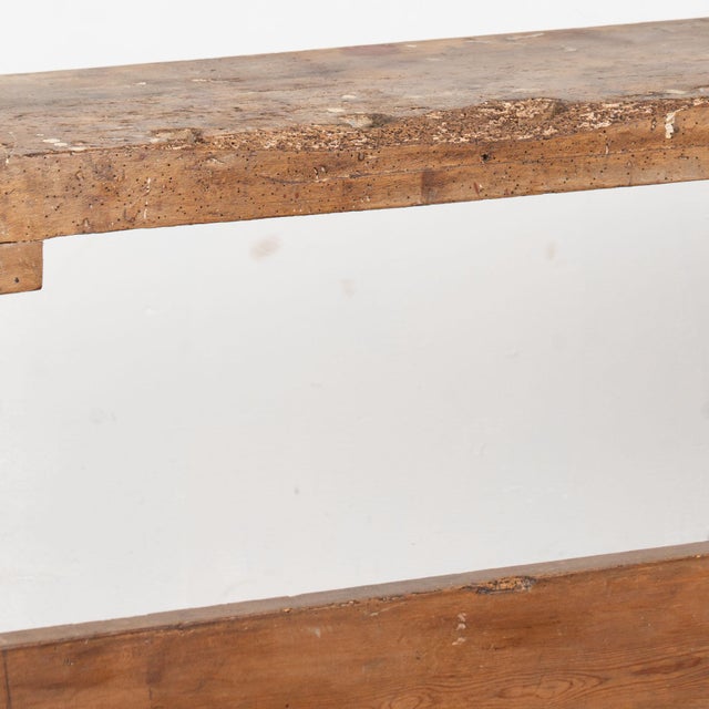 Rustic 20th Century Narrow Workbench Console Table For Sale - Image 9 of 16