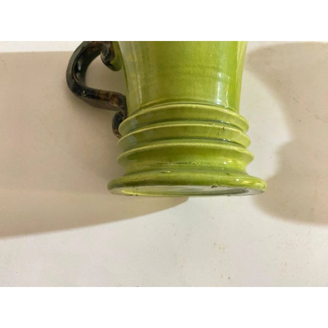 20th Century French Ceramic Cups in Green and Brown, Set of 6 For Sale - Image 5 of 10