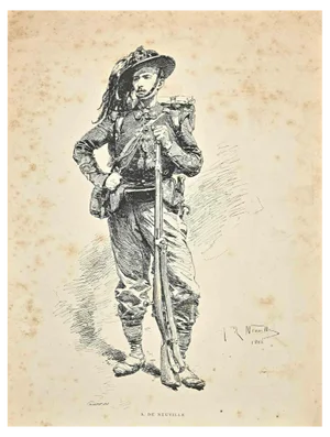 Alphonse De Neuville, Soldier, Lithograph, 1883