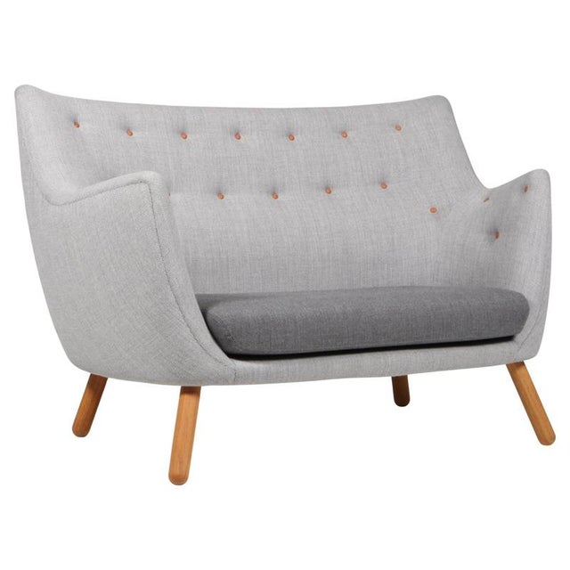 Poet Love Seat Sofa with Oak Legs by Finn Juhl, 1940s For Sale - Image 11 of 11