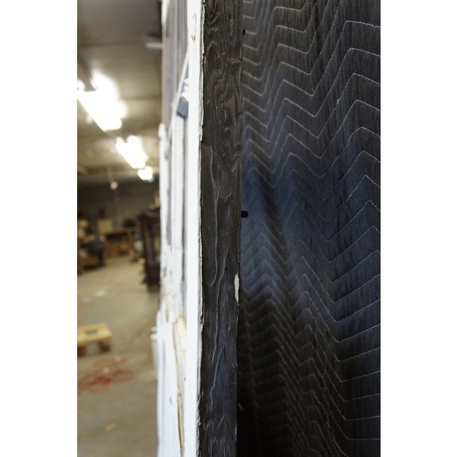 Antique Oak 6 Pane Barn Door Farmhouse Rustic Reclaimed Salvage 48" X 94 For Sale - Image 9 of 12