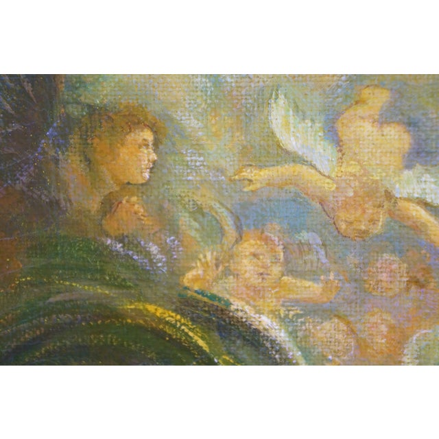 20th Century "The Ascension of Christ" Baroque Oil Painting After Rembrandt 30" For Sale - Image 11 of 12