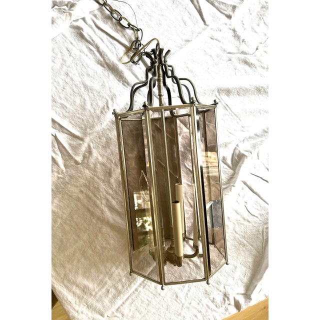 Metal 1970’s Chrome and Glass Entryway Chandelier For Sale - Image 7 of 10
