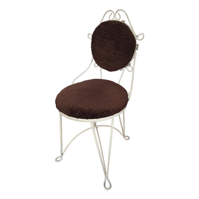 Vintage Teena French Wire Vanity Chair For Sale