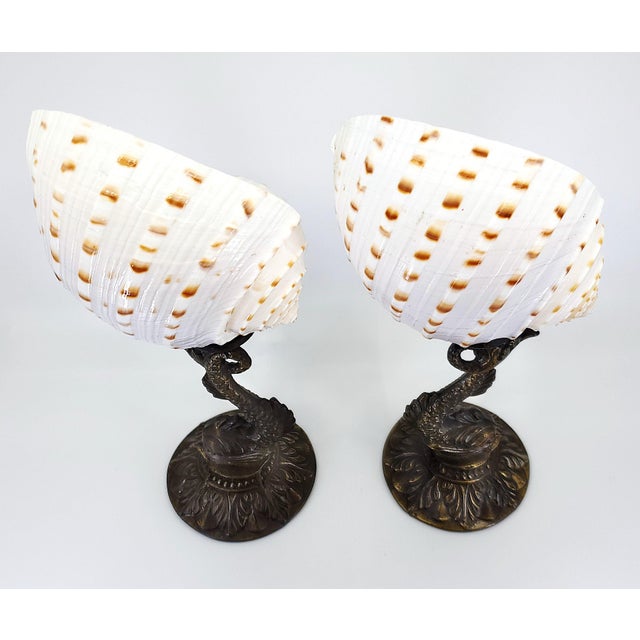 Beige Sculpture Pair Seashells Shells & Antique Koi For Sale - Image 8 of 14