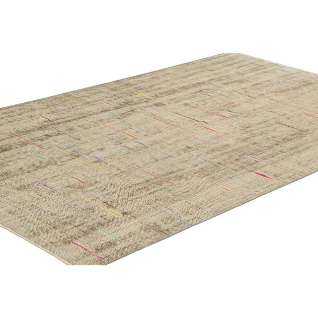 Rug & Kilim Vintage Zeki Müren Rug in Beige With Colorful Geometric Pattern From Rug & Kilim For Sale - Image 4 of 7